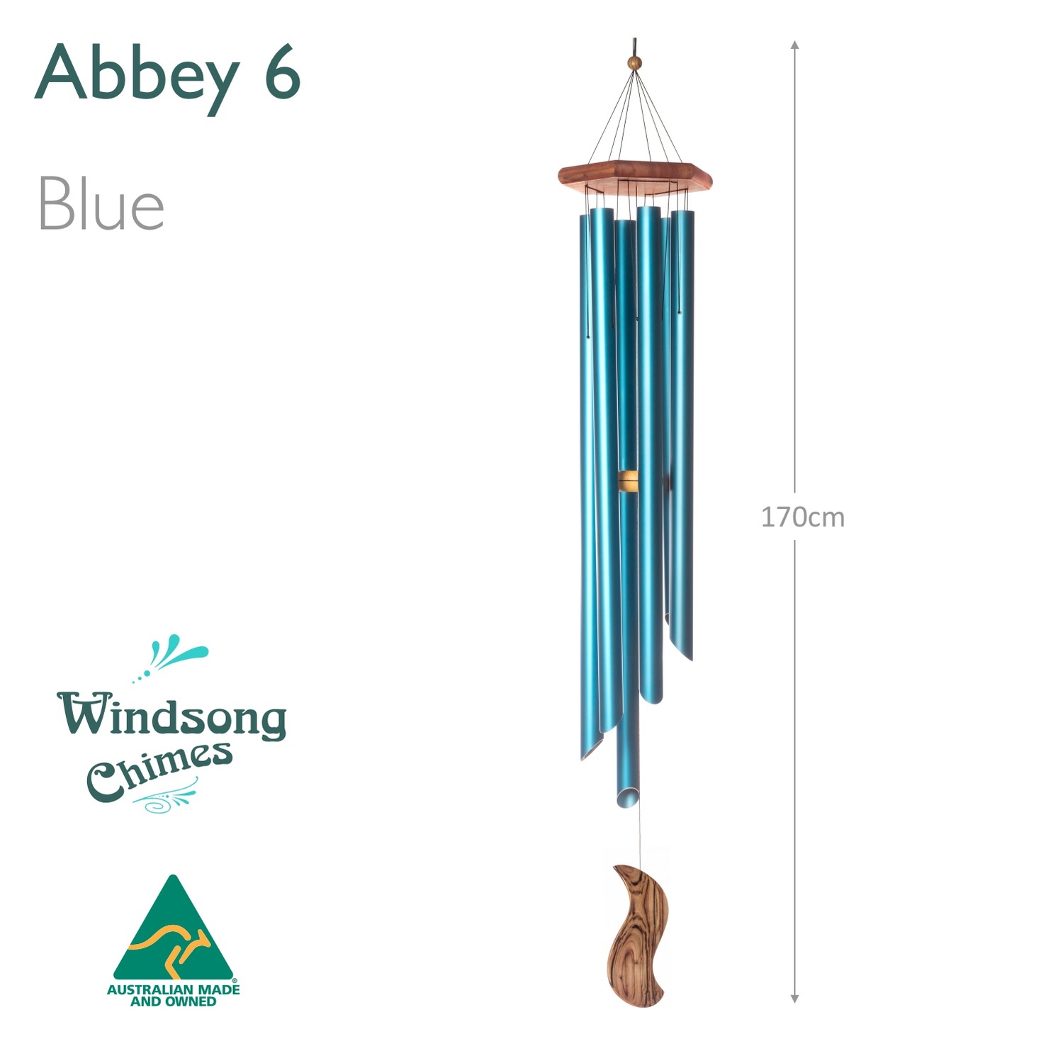 Abbey Wind Chime (6 Pipe) - Blue