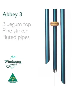 Abbey Wind Chime (3 Pipe) - Blue