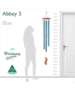 Abbey Wind Chime (3 Pipe) - Blue